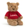 Jellycat Bartholomew Bear with Personalised Red Jumper