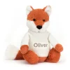 Jellycat Bashful Fox Cub with Personalised Cream Jumper
