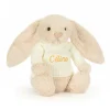 Jellycat Bashful Luxe Bunny Willow with Personalised Cream Jumper