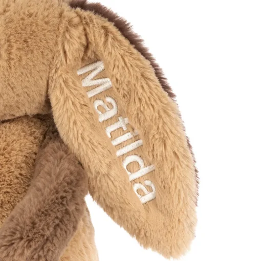 Jellycat Personalised Bashful Patchwork Brown Bunny Original