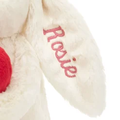 Jellycat Personalised Bashful Red Love Heart Bunny Medium
